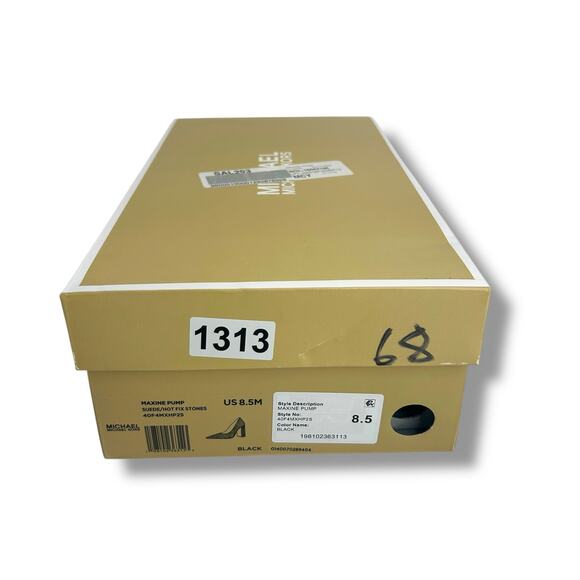 Michael Kors Maxine Pumps Size 8.5 Black Studded Rhienstone Pointed Toe Heels - Picture 7 of 15